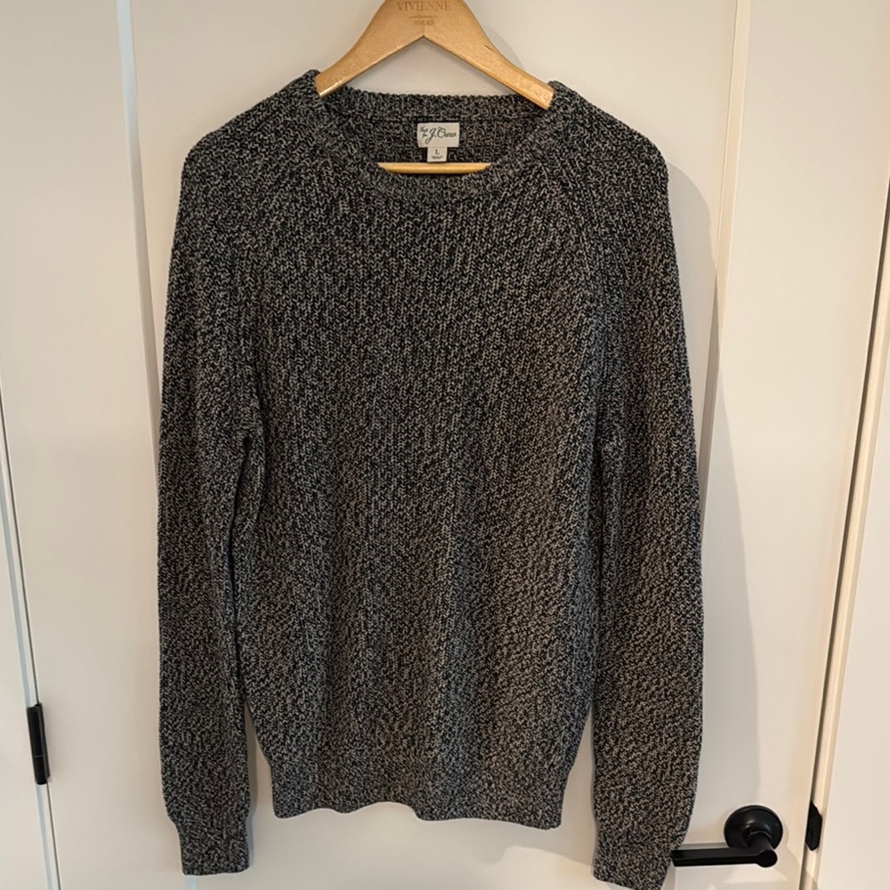 J. Crew Gray Crewneck Sweater with Relaxed Fit